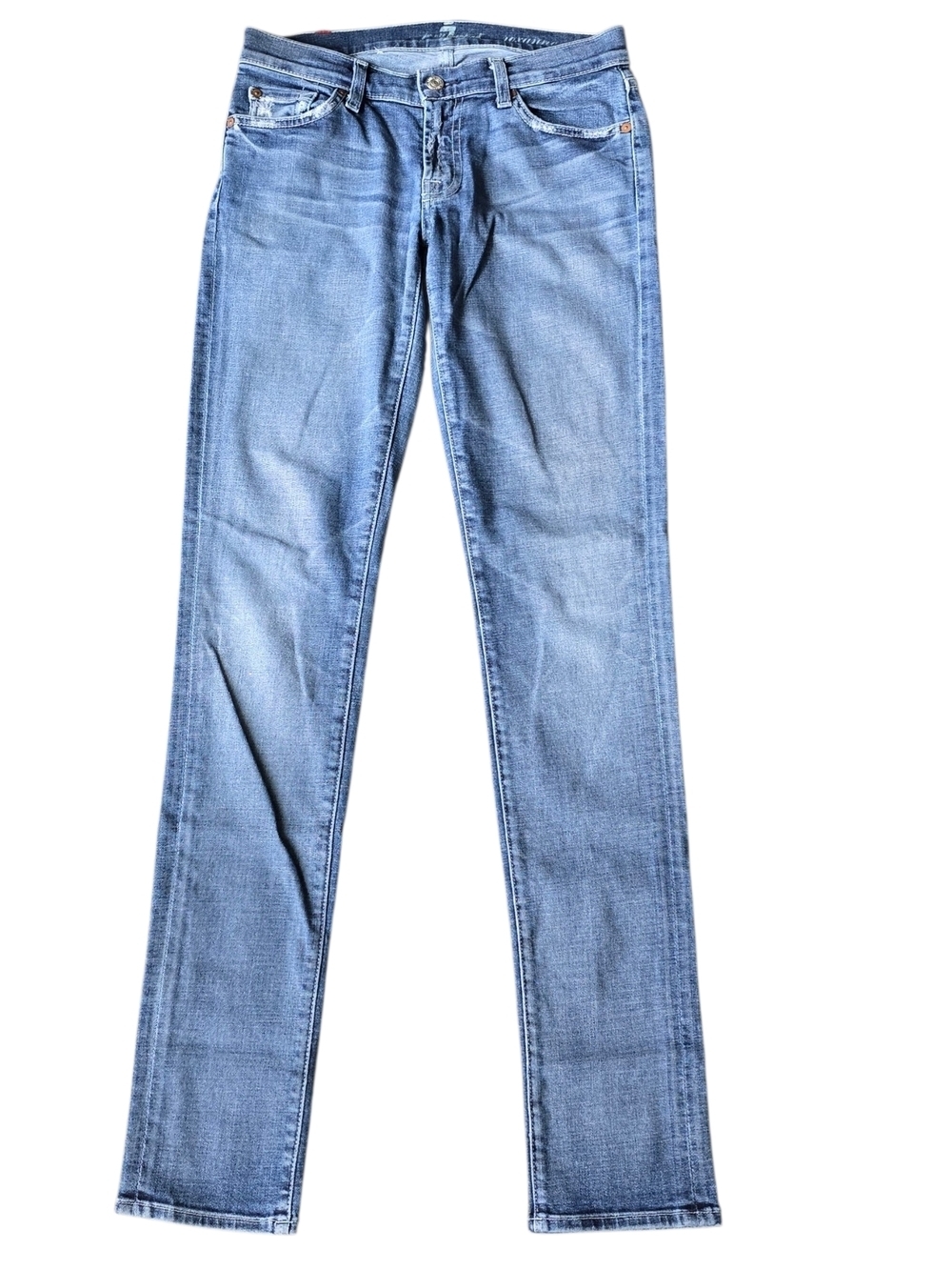 7 For All Mankind Roxanne Light Wash Skinny Jeans. Size 27